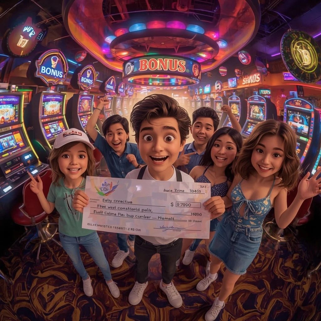 bonus dans les mains d'un homme au FORTUNE CLOCK CASINO