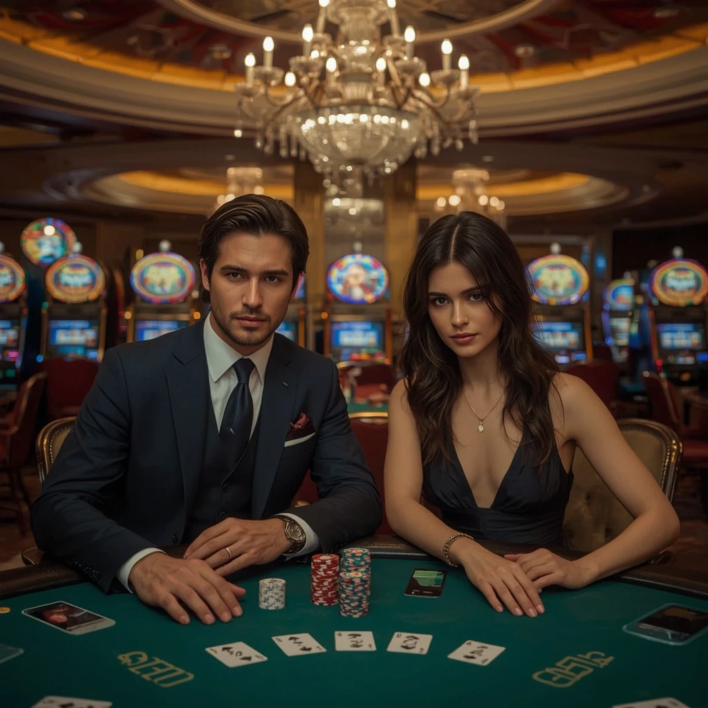 Deux joueurs de poker au Fortune Clock Casino